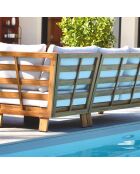 Majorca Gartenmöbel für 5 Personen in Aluminium-Holzoptik, braun/weiß