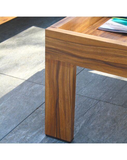 Majorca Gartenmöbel für 5 Personen in Aluminium-Holzoptik, braun/weiß