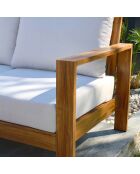 Majorca Gartenmöbel für 5 Personen in Aluminium-Holzoptik, braun/weiß