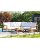 Majorca Gartenmöbel für 5 Personen in Aluminium-Holzoptik, braun/weiß