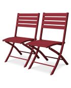 2 rode marius aluminium opvouwbare tuinstoelen - 46x41xH.82 cm