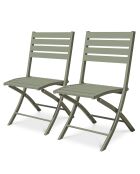2 Marius opvouwbare tuinstoelen in kaki aluminium - 46x41xH.82 cm