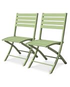 2 blauwe marius aluminium opvouwbare tuinstoelen - 46x41xH.82 cm