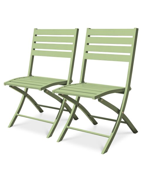 2 blauwe marius aluminium opvouwbare tuinstoelen - 46x41xH.82 cm