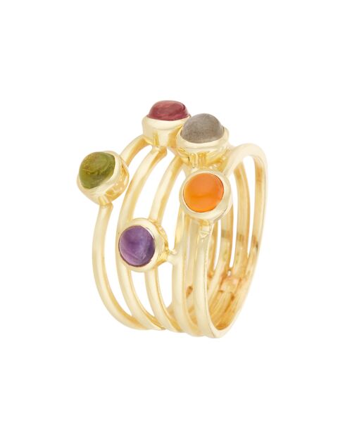 Bague Diane Multipierres en laiton doré