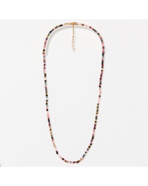 Mehrfarbige Halskette Melania Turmalin aus Goldmessing