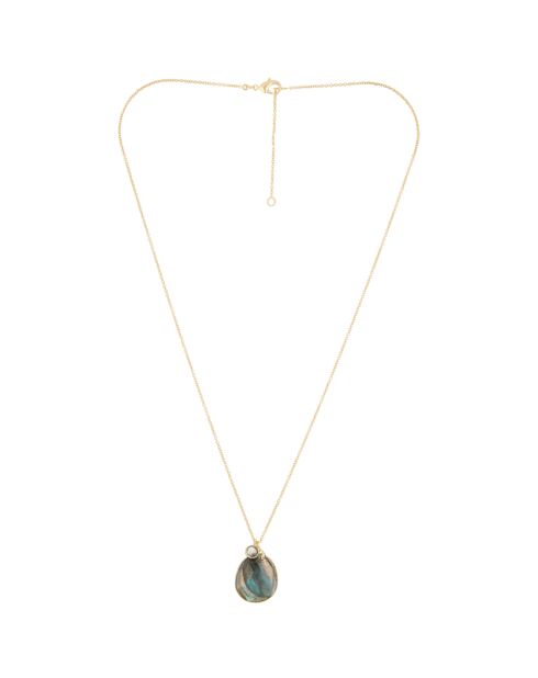 Collier Célestine Labradorite en laiton doré