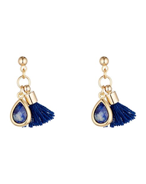 Boucles d'oreilles Johanna Lapis en laiton doré