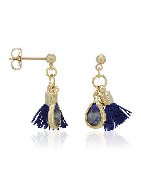 Boucles d'oreilles Johanna Lapis en laiton doré