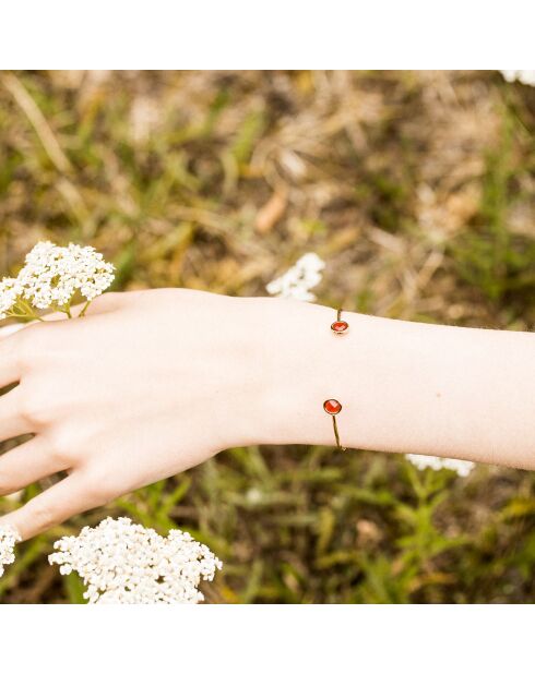 Jonc Aya Cornaline en laiton doré