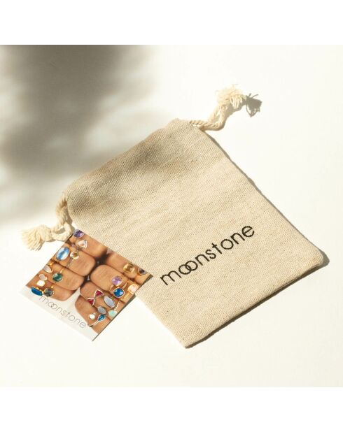 Collier Louane Onyx en laiton doré