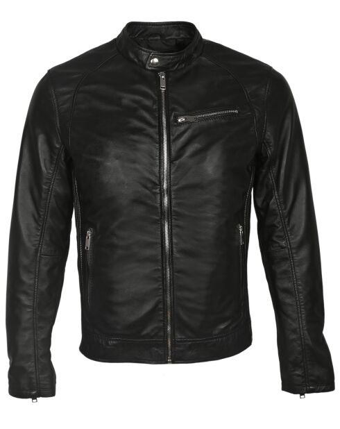 Veste en Cuir John noire