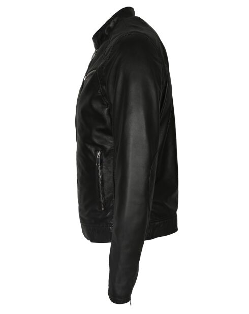 Veste en Cuir John noire