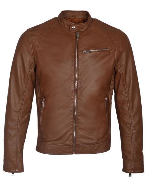 Veste en Cuir John cognac