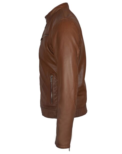 Veste en Cuir John cognac