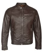 Veste en Cuir John chocolat foncé