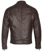 Veste en Cuir John chocolat foncé