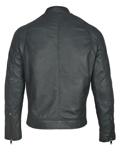 Veste en Cuir John gris foncé