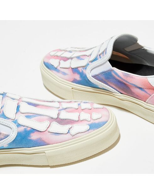 Slip On en Cuir & Textile Tie Dye multicolores