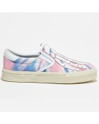 Slip On en Cuir & Textile Tie Dye multicolores