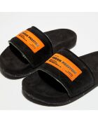 Mules en Velours de Cuir Sponge noires