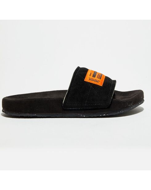 Mules en Velours de Cuir Sponge noires