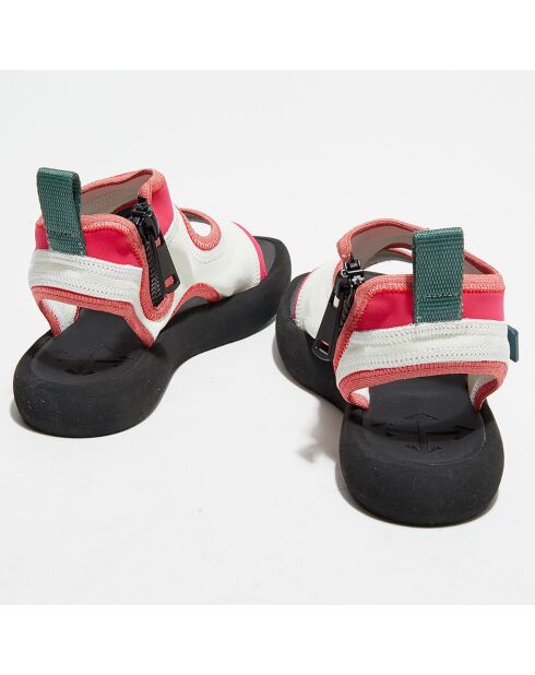 Sandales en Velours de Cuir Surf blanc/rose