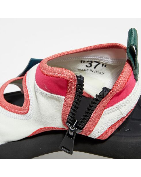 Sandales en Velours de Cuir Surf blanc/rose