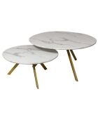 2 Tables basses effet marbre hoxton blanches