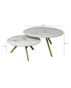 2 Tables basses effet marbre hoxton blanches