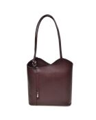 Sac seau en Cuir Holly bordeaux  - 29x28x9 cm