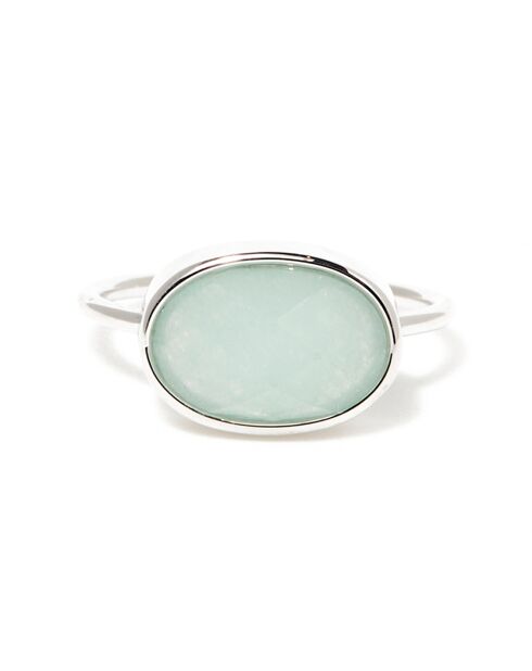 Bague Celia Amazonite en laiton argenté
