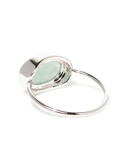 Bague Celia Amazonite en laiton argenté