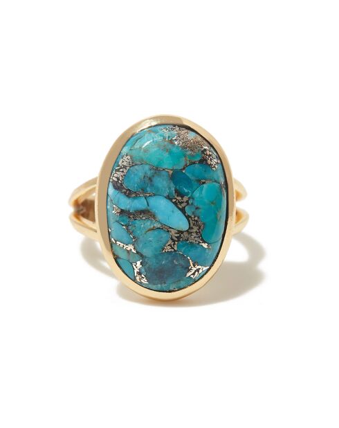 Bague Amelia Turquoise en laiton doré