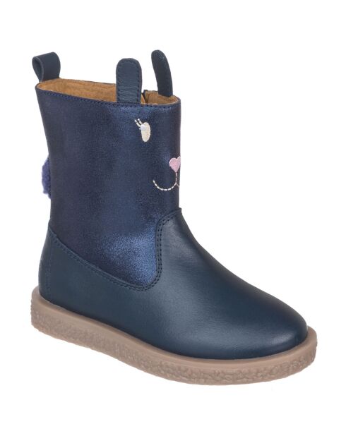 Bottines en Cuir bleues