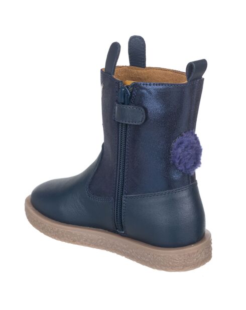 Bottines en Cuir bleues