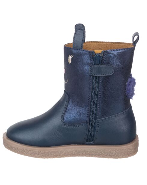 Bottines en Cuir bleues