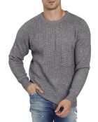 Pull col rond blackberry flanelle