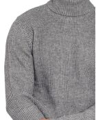 Pull col roulé tricotage flanelle