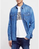 Chemise droite en jean Archive bleue