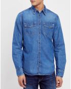 Chemise droite en jean Archive bleue