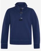 Sweat col zippé bleu marine