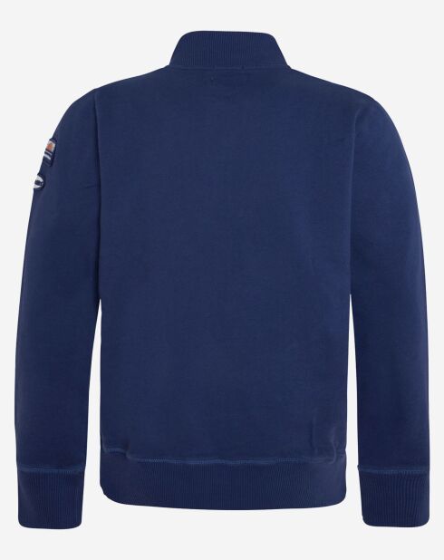 Sweat col zippé bleu marine