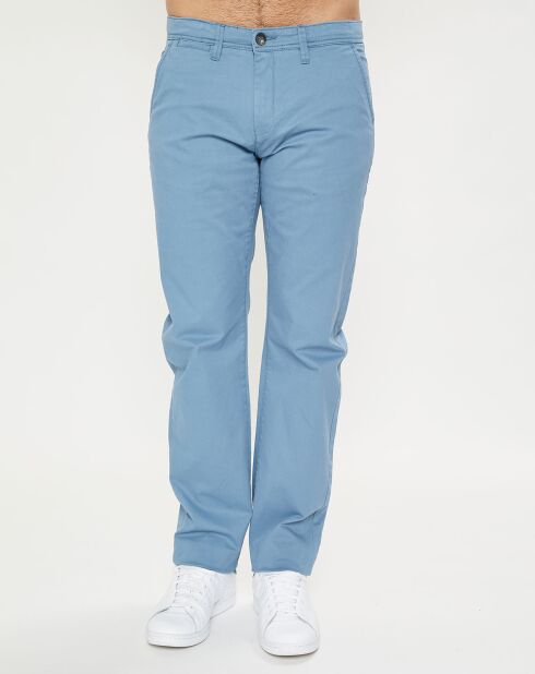 Pantalon chino droit bleu vert