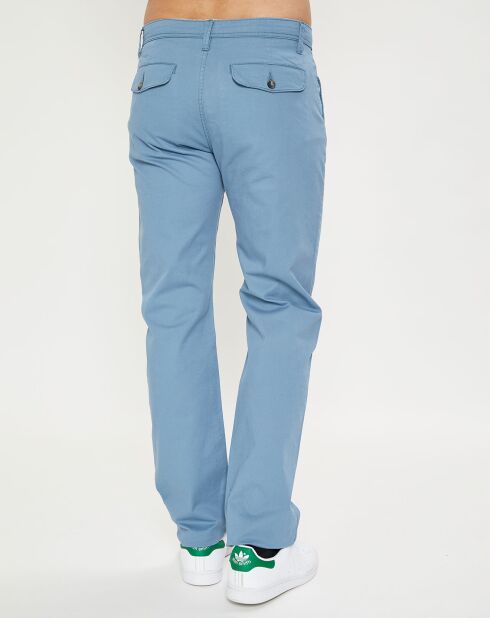 Pantalon chino droit bleu vert