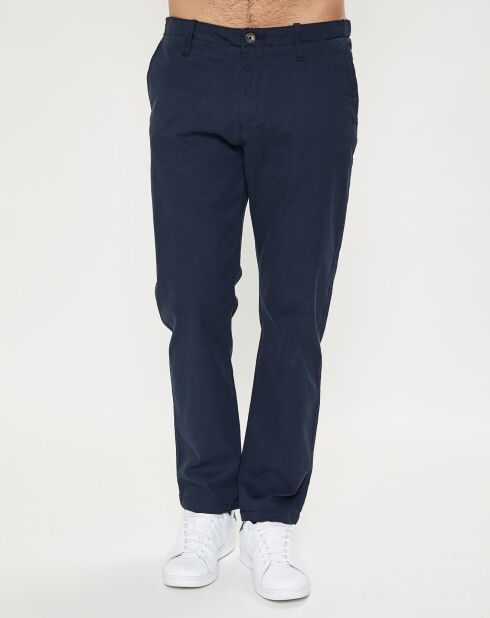 Bedford cropped marineblauwe chinobroek