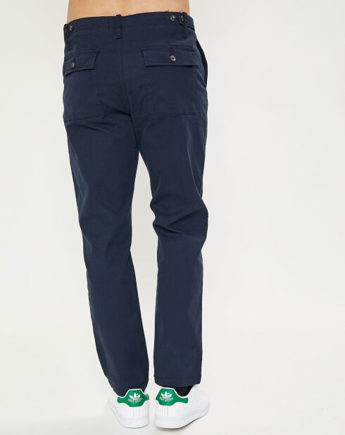 Bedford cropped marineblauwe chinobroek