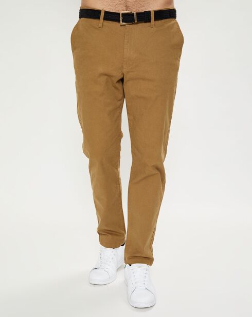 Pantaloni chino corti Bedford marroni kaki