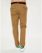 Pantalon chino Cropped Bedford marron kaki