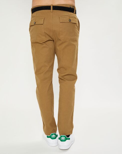 Pantalon chino Cropped Bedford marron kaki